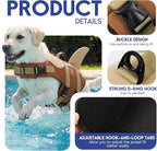 ASENKU Dog Life Jacket - Pet Safety Vest for Swimming & Boating, Shark Life Jacket with Floatation, Dog Lifesavers Swimsuits for Small Medium Large Dogs (Brown, M)