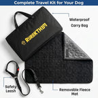 Dog Car Seat for Large Medium Dogs, Back Seat Extender for Pets with Hard Bottom, Waterproof Dog Seat Cover with 3 Mesh Windows, Removable Fleece Mat for Cars SUVs Trucks