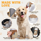 DcOaGt Dog Shoes Large Size Dogs,Mesh Breathable Dog Boots & Paw Protectors for Hot Pavement Summer Winter Snow, 360°Anti-Slip Dog Booties with Reflective Strips for Hiking/Walking,Khaki 4PCS(Size 8)