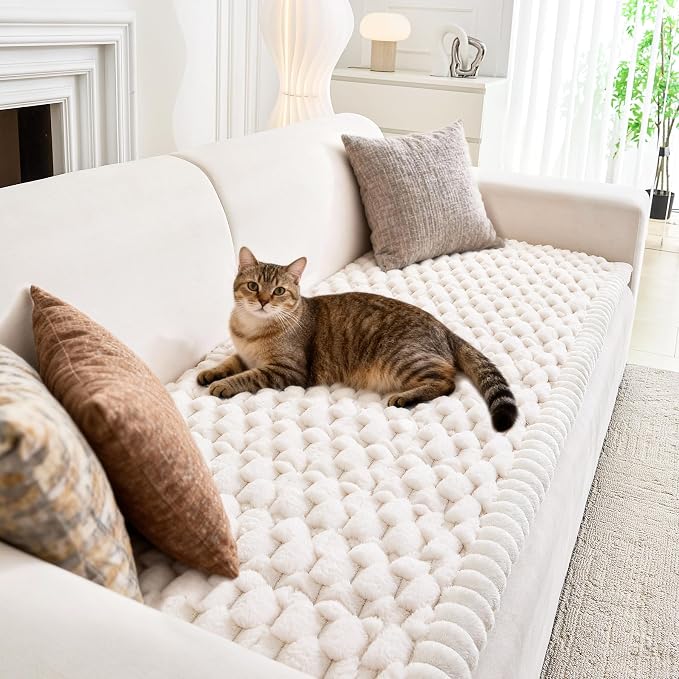 Plush Couch Cover for Dogs – Non Slip Pet Sofa Protector, Ultra Soft Washable Couch Cover for Pets, Anti-Slip Backing Furniture Protector for Cats & Dogs, Fits Standard & L-Shape Sofas (3 Sizes)
