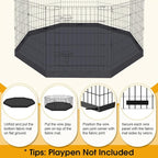 Peekaboo Dog Playpen Bottom Pad 24 Inch, Waterproof Floor Protector | Waterproof 24 Inch Dog Playpen Bottom Pad, 600D Oxford Floor Protector