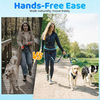 Hands Free Leash for 2 Large Dogs, No Tangle Waist Walking Bungee Leash, 6-8 FT Double Dog Leashes(50-150 lbs)
