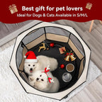 PETSFIT Portable Dog Playpen 45", Removable Waterproof Mat, Zippered Roof | Jump-proof, Collapsible Storage, RV Camping Travel, Indoor Outdoor Use, Large Dogs and Cats, 45.5"L x 45.5"W x 28.5"H