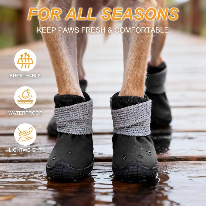 BEAUTYZOO Dog Shoes Small Size Dogs,Breathable Summer Dog Booties & Paw Protectors for Hot Pavement,Anti-Slip Sole Puppy Dog Boots for Hardwood Floors, Outdoor Walking Running,Maltese Yorkie Chihuahua