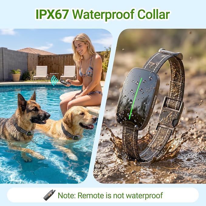 Shock Collar for Dogs（8-150Lbs,3300 ft Training Collar for Dogs,Ip67 Waterproof, Three Training Modes (1-99)，Security Lock