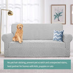 YEMYHOM Couch Cover Latest Jacquard Design High Stretch Extra Large Sofa Covers Pet Dog Cat Proof Oversized Slipcover Non Slip Magic Elastic Furniture Protector (X Large, Black and White Checkered)
