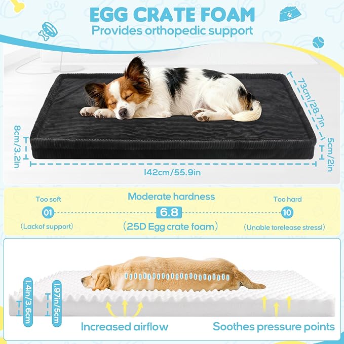 Loiion Dog Car Bed, Non-Slip Backseat Extender Pet Mat 56"x28.7" | Removable, Washable Dog Bed With Waterproof Liner Protects Car Seats, Anti-Slip Travel Bed For Dogs