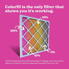 25x25x1 Air Filter by Colorfil | Color Changing Filters for Cat and Dog Odor | MERV 8 Furnace AC Filter for Pet Hair and Dust | 24.5"x24.5"x0.75" Exact Size | Pack of 2
