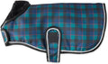Pet Passion Breeze II - The Windbreaker, Water Resistant Pet Raincoat, Vegan Fur and Lined Pet Jacket for Small, Medium, Large Dogs, Green Watch Plaid, XX-Large (70-110 lbs)