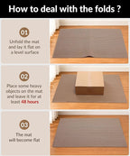 Cooyes Cat Litter Mat - Cut to Fit Any Place, 47"x35" Extra Large Litter Trapping Mat for Litter Box, Easy to Clean, Waterproof & Non-Slip Kitty Pad, Scatter Control to Protect the Floor (Khaki)