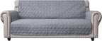 Ameritex Couch Sofa Slipcover 100% Waterproof Nonslip Quilted Furniture Protector Slipcover for Dogs, Children, Pets Sofa Slipcover Machine Washable (Light Grey, 78")