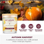 Pet House Fall Candles, Long Lasting, Clean Burning, Soy Wax Scented Candles for Pet Odor, Autumn Harvest