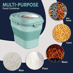 Dog Food Storage Container 30-35 lb, Airtight Collapsible Cute Dog Food Container with Wheels & Scoop, Stackable Pet Food Storage Container for Dog & Cat Food
