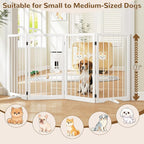 32" Extra Tall Free Standing Dog Gate Indoor, Foldable Pet Gate | for Doorways Stairs, 4-Panel Dog Fence with Support Feet for Stability, Folding Puppy Gate Easy to Carry No Drilling 72"x32"