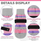 KOOLTAIL Anti Slip Dog Socks for Hot/Clod Pavement to Prevent Licking Paws with Grippers, 3 Pairs Paw Protector, Double Sides Stripe Dog Shoes Toe Grips for Small Medium Large Senior Dogs