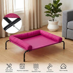 Cooling Elevated Dog Bed for Large Dogs, Portable Indoor & Outdoor Raised Dog Bed with Breathable Mesh, Chew Proof Pet Hammock Cots with Removable and Waterproof Bolsters
