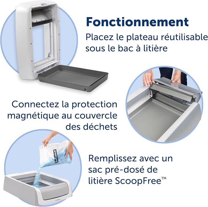 PetSafe ScoopFree Stainless Steel Reuseable Tray, Fresh Scent, 4.3Lb Bag | 304-Grade Stainless Steel Tray with Pre-portioned Crystal Cat Litter, Easy to Clean, Fits All ScoopFree Crystal Litter Boxes