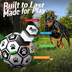 QDAN 10 Inch Gaint Dog Soccer Ball with Straps, Durable Large Dogs Balls | Outdoor Big Dog Toys, Herding Balls for Large Dogs, Puppy Toy for >100 lbs Dogs, Interactive Training Soccer, Pool Water Toy