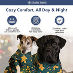 Spark Paws Dog Christmas Pajama, Dog Recovery Suit Male, Onesie, Ultra-Soft and 4-Way Stretch, for Small Medium and Large Breeds - Gingerbread Man - S