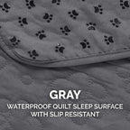 Furhaven Waterproof & Non-Slip Recliner Chair Cover Protector w/ Side Pockets for Dogs, Cats, & Children - Quilted Paw Print Living Room Furniture Cover - Gray, Recliner