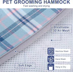 BEAUTYZOO Dog Grooming Hammock for Small Dogs/Cats, Nail Trim Restraint, S | Dog Hanging Harness for Nail Trim, Adjustable Hook & Loop, Soft Neck Support/Dual Safety Straps for Stress-Free Grooming,Blue