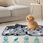 PetAmi Waterproof Dog Blanket for Small Medium Dogs Cats, Pee Proof Reversible Cat Blanket for Kitten Puppy, Soft Fleece Washable Pet Throw for Couch Car Crate Liner, 29x40 Paw Print Gray