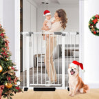 Rgqphantom 41" Tall Safety Pet Gate,Adjustable 30.5"-43" Wide(White) | Pet Safety Barrier, No Drilling Pressure Mount Kit,Auto Close Cat Gate Suitable for Stairs,Doorways, Kitchen