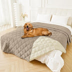 Smiry Waterproof Dog Bed Cover, Reversible Pet Blanket for Sofa Couch | Soft Washable Dog Blanket, Leakproof Couch Cover for Dogs Cats & Furniture Protection, 82x120, Taupe/Beige
