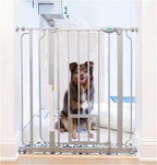 Carlson Extra Tall Walk Through Pet Gate with Small Pet Door, Includes 4-Inch Extension Kit, 4 Pack Pressure Mount Kit and 4 Pack Wall Mount Kit, Platinum, Gray