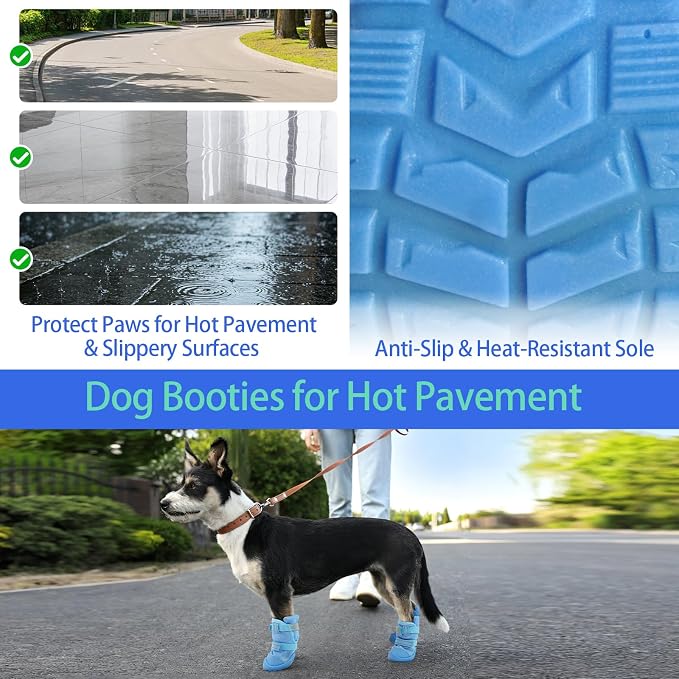 MIGOHI Breathable Dog Shoes for Small Dogs,Puppy Dog Boots & Paw Protectors for Summer Hot Pavement Hardfloors with Anti Slip Waterproof Rubber Grip Sole,Dog Booties for Indoor Outdoor Walking Running