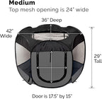 Furhaven Portable Dog Playpen Cat Tent, Pet playground,Kennel foldable indoor outdoor zippered puppy crate - Gray, Medium