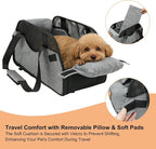 Center Console Dog Car Seat for Small Dogs with Mesh, Dog Booster Seat with Upgraded Safety Tethers, Detachable Washable Pet Car Seat Travel Bed Under 25lbs(Mesh)