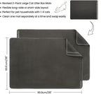 Cat Litter Mat, 35x25in 2 Pack, Large Litter-Trapping Litter Box Mats | Extra Large Waterproof Kitty Litter Catcher Mat, 2-Layer Honeycomb, BPA-Free Cat Mat, Easy Lift & Dump, Rinse or Vacuum, Gray