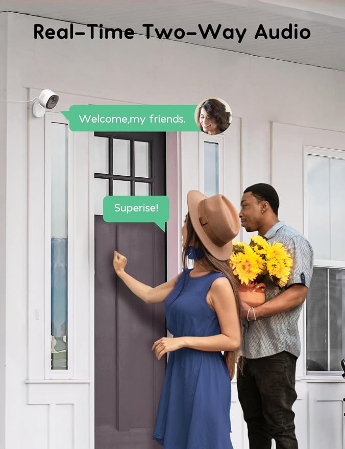 winees Security Cameras Outdoor, Wired 2K Wi-Fi Cameras for Home Security, 2.4G Indoor Camera, Human/Pet AI Detection, Color Night Vision, 2-Way Audio, Support Cloud/128G SD Card Storage | 2.4G Indoor Camera, Human/Pet AI Detection, Color Night Vision,...