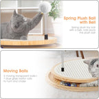 Cat Scratcher, Rolufy Cat Natural Sisal Scratching Pad, Kitten Interactive Toy with Ball Track Spring Ball for Chasing Hunting Mental Physical Exercise Puzzle