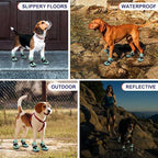 Dog Shoes for Hot Pavement,Non-Slip Breathable Mesh Dog Boots with Reflective Adjustable Straps,Waterproof Paw Protectors for Small Medium Large Dogs,Summer Hiking Walking,4#,Green