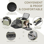 Petsfit Small Expandable Cat Carrier for Air Travel, Up to 9 lb | 16 x 10 x 9 in; sized for Alaska Airlines, with locking zippers, an interior safety tether and multi-side ventilation.
