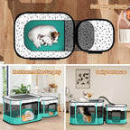 Portable Cat Playpen, 8-Rod Reinforced Kitten Dog Playpens, Foldable Play Pen for Indoor Cats Enclosed Pet Puppy Doggy Outdoor, Collapsible Tent Kennel Cage House(32"x24"x22")