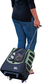 Pet Gear I-GO2 Roller Backpack, Travel Carrier, Car Seat for Cats/Dogs, Mesh Ventilation, Included Tether, Telescoping Handle, Storage Pouch, 2 Models, Available 12 Colors