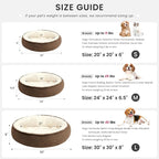 Love's cabin Round Donut Cat and Dog Cushion Bed, 24in Pet Bed for Small or Medium Dogs, Anti-Slip & Water-Resistant Bottom, Soft Durable Fabric Pet Beds, Washable Calming Cat Bed Dark Brown
