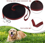 Hi Kiss Dog/Puppy Obedience Recall Training Agility Lead - 15ft 20ft 30ft 50ft 100ft Training Leash - Great for Training, Play, Camping, or Backyard(30ft,Black_red)