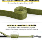 Fida 6 FT Heavy Duty Dog Leash with 2 Comfortable Padded Handles, Traffic Handle & Advanced Easy Snap Hook, Reflective Walking Lead for Large, Medium & Small Breed, Green