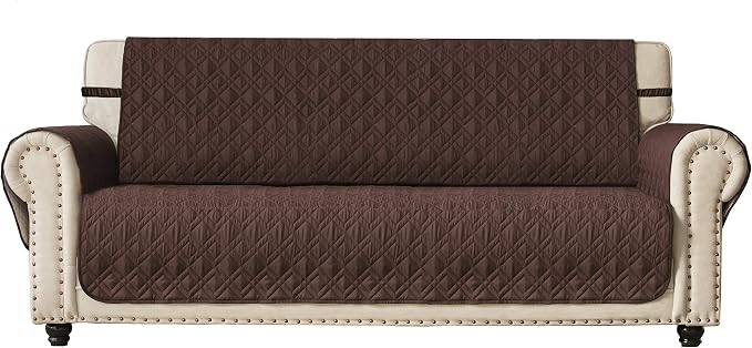 Ameritex Couch Sofa Slipcover 100% Waterproof Nonslip Quilted Furniture Protector Slipcover for Dogs, Children, Pets Sofa Slipcover Machine Washable (Chocolate, 68")