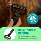 Maxpower Planet Hair Brush - Double Sided Shedding, Dematting Undercoat Rake for Dogs and Cats, Extra Wide Dog Grooming Brush, Reduce Shedding by 95%, Black | Deshedding & Dematting, Extra-Wide Double-Sided Comb, Long-Haired Coats, Reduces Shedding, Or...