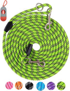 Long Dog Leash for Dog Training 16FT/30FT/50FT/100FT, Reflective Dog Leash with Lockable Hook, Heavy Duty Dog Lead for Large Medium Small Dogs Outside Walking, Playing, Camping, or Yard 20FT Green