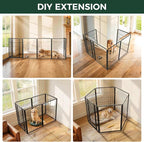FXW AuraSpace Pro Acrylic & Wire Mesh Indoor Dog Playpen, 40" H, 6 Panels | Clear View, Heavy-duty Metal, Flexible Layouts, Easy Walk-Through, For Medium & Large Dogs, Patented