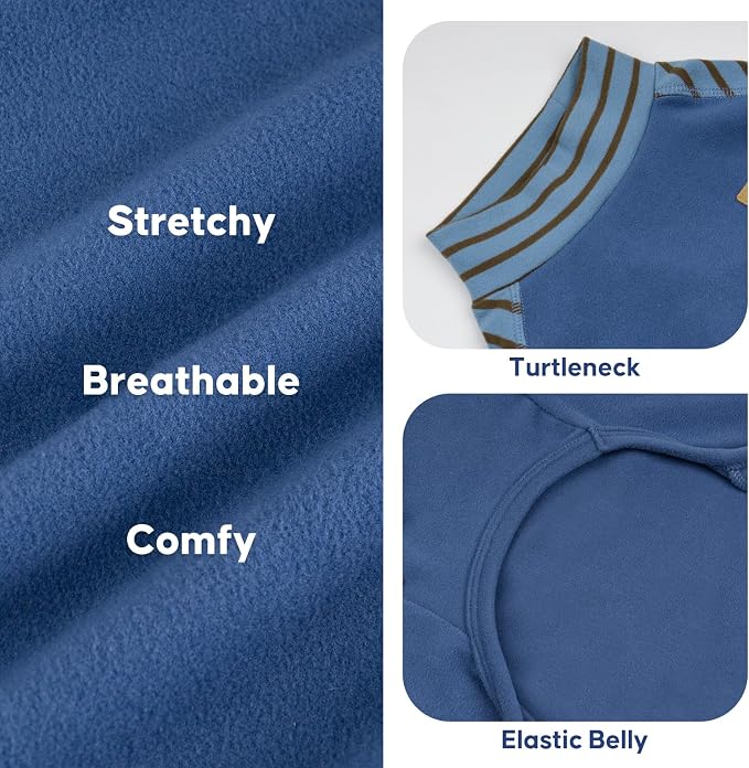 KYEESE Turtleneck Dog Pajamas for Small Medium Large Dogs Warm Dog Onesie | 4-Way Stretch, Lightweight & Breathable, Reduces Shedding, Gentle on Sensitive Skin, Recovery Support, Easy Potty Breaks