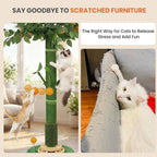 46" Extra Tall Cat Scratching Post for Large Cats, Sisal Rope | Heavy duty vertical sisal scratcher & stable climbing pole with hanging ball, tall post for adult cats full body stretch