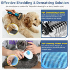 11 Piece Dog Grooming Kit - Hair, Nail, Massage Bath Supplies For Pets Cats | slicker dog brush for shedding，comb, undercoat rake, nail clipper tool, towel, scrubber gloves, scissors, all in one fur care