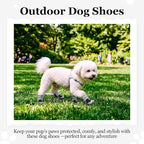 Allroaring 4PCS Anti-Slip Dog Boots,Dog Shoes for Hot Pavement Black-4 | Non-Slip Rubber Sole, Durable Reflective Straps, Paw Protector for Snow & Hot Pavement, for Medium Large Dogs – Pink/Black